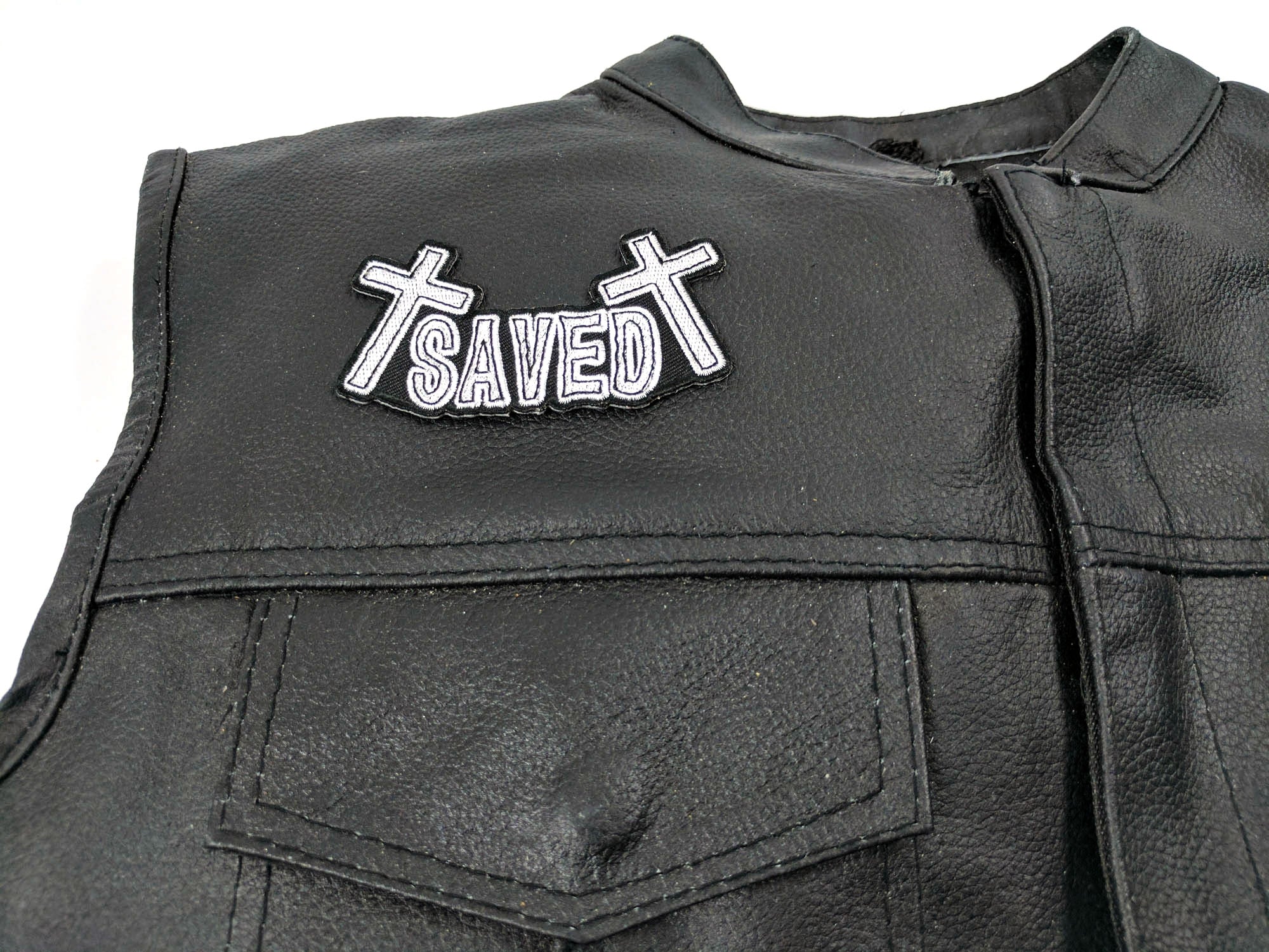 Saved Christian Patch - A Bold Declaration of Faith ( 3 x 2 inches )